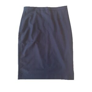 Banana Republic Sz10 Navy Washable Italian Wool Blend Pencil Skirt Side Slit NWT